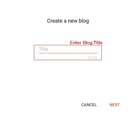Create a New Blog